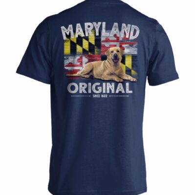 Maryland Faded Flag Dog Lab Short Sleeve T-Shirt