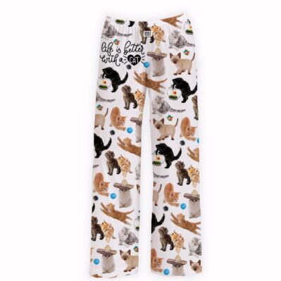 Brief Insanity Life Is Better With A Cat Lounge Pants Pajamas
