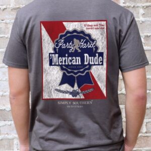 Simply Southern Party Hard 'Merican Dude Short Sleeve T-Shirt