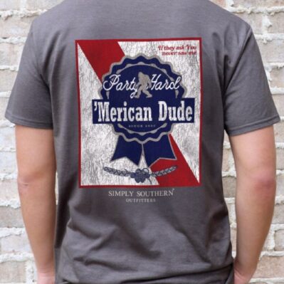 Simply Southern Party Hard 'Merican Dude Short Sleeve T-Shirt
