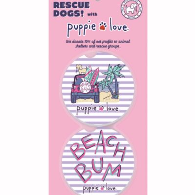 Puppie Love Beach Bum Car Coasters (set of 2)