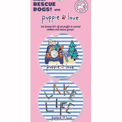 Puppie Love Lake Life Car Coasters (set of 2)
