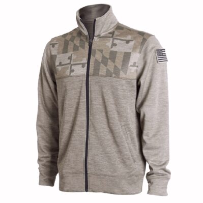 Maryland Flag Tribute Full Zippered Pocketed Olive Jacket