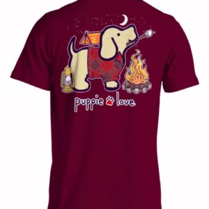 Puppie Love Dog Camping Pup and Toasted Marshmallows Short Sleeve T-Shirt