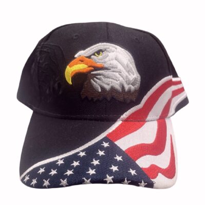 U.S.A. Flag and Eagle Patriotic Embroidered Cap Hat
