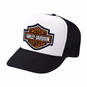Harley-Davidson Curved Bill Embroidered Patch White Cap Hat