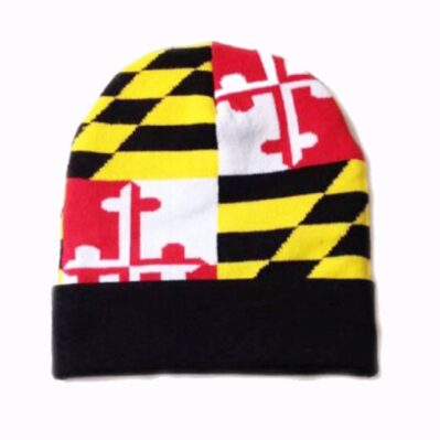Maryland Flag Beanie Cap with Black Cuff