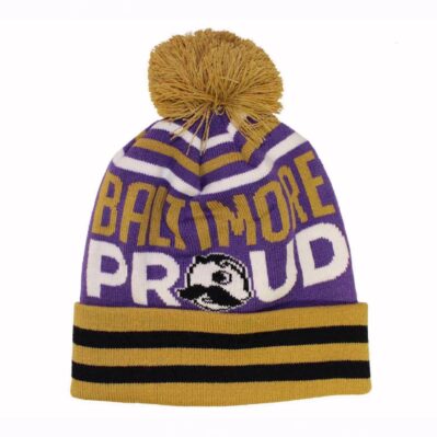 Baltimore Proud Natty Boh National Bohemian Beer POM Beanie Cap