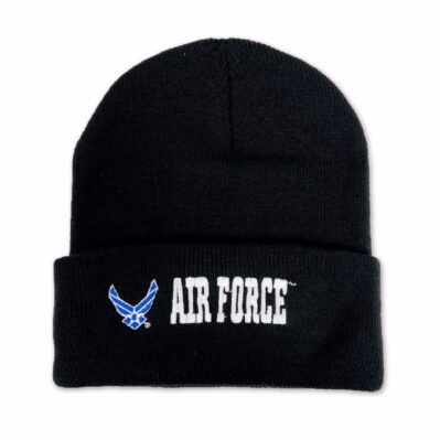 U.S. Air Force Emblem Black Cuffed Beanie Cap Hat
