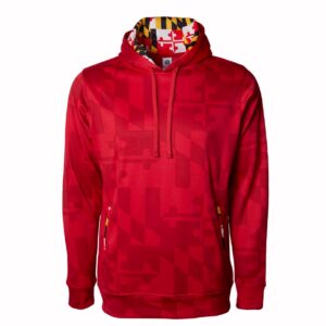 Maryland Ghosted Flag Tribute Red Hoodie Pullover