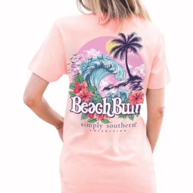 Simply Southern Beach Bum Flowers and Waves Short Sleeve T-Shirt