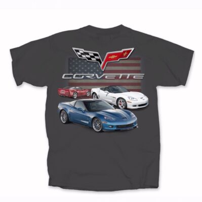 Chevy Chevrolet Corvette C6 U.S. Flag Short Sleeve T-Shirt