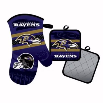 Baltimore Ravens Oven Mitten and Pot Holder Set
