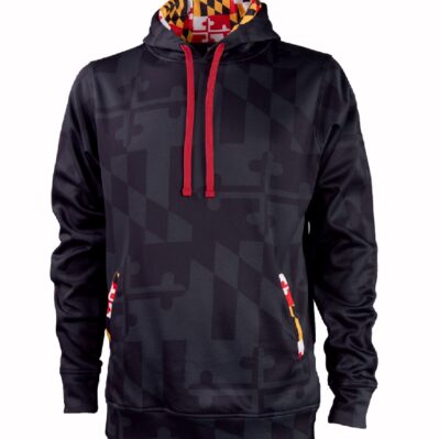 Maryland Ghosted Flag Tribute Black Hoodie Pullover