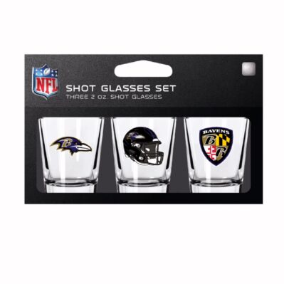 Baltimore Ravens Football 3-Pack Shot Glass Gift Set