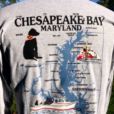 Chesapeake Bay Maryland Map Short Sleeve T-Shirt