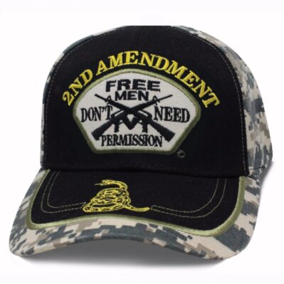2nd Amendment Free Men Don't Need Permission Digi Camo Cap Hat