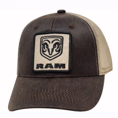 RAM Logo Embroidered Patch Brown Mesh Cap Hat