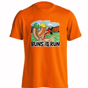 Buns on the Run Team Stadium Baseball Short Sleeve T-Shirt
