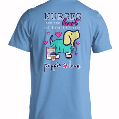 Puppie Love Dog Nurses Are The Heart of Healthcare Short Sleeve T-Shirt