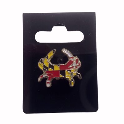 Maryland Flag Crab Lapel Tac Pin 7/8" x 7/8"