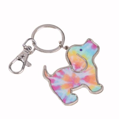 Puppie Love Tie Dye Pup Keychain Key Ring