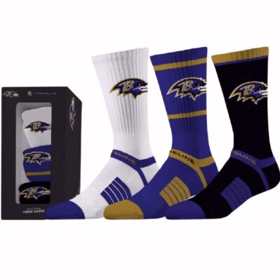Baltimore Ravens 3-pack Crew Socks Set
