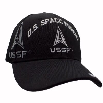 U.S. Space Force Logo Black Embroidered Cap Hat