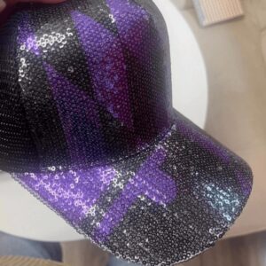 Route One Maryland Flag Sports Purple and Black Sequinned Hat