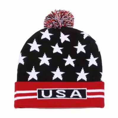 USA Stars and Stripes Cuffed Beanie Cap Hat