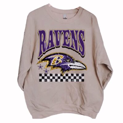 Baltimore Ravens Faux Sparkle Sweatshirt Long Sleeve T-Shirt