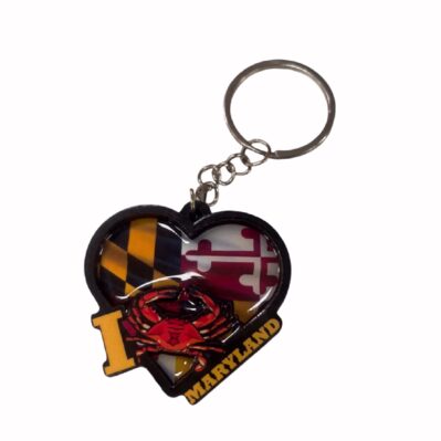 I Love Maryland 3-D Diecut Ring Keychain