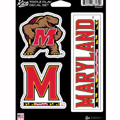 University of Maryland Terrapins Terps Triple Play Decal Sticker Set (set of 3)