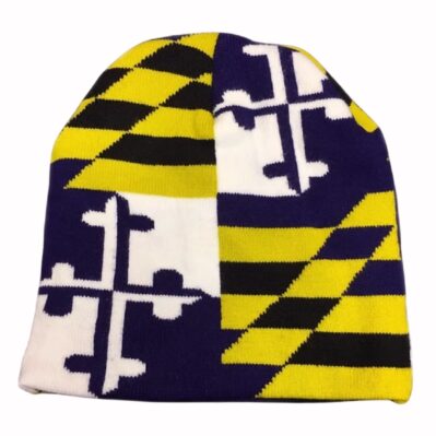 Maryland Flag Purple Beanie Cap Hat