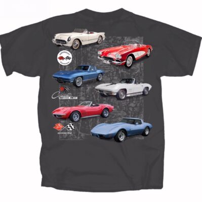 Chevy Chevrolet Corvette Collection Red White and Blue Short Sleeve T-Shirt