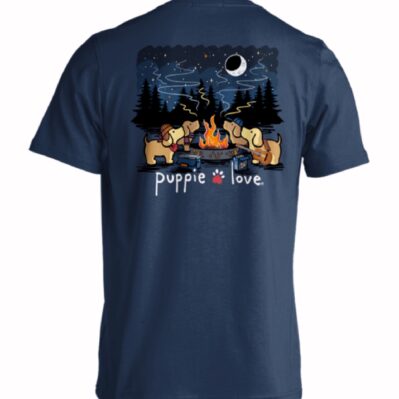 Puppie Love Dog Campfire Pups Short Sleeve T-Shirt