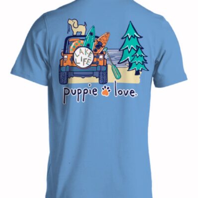 Puppie Love Dog Lake Life Off-Roading Pup Short Sleeve T-Shirt