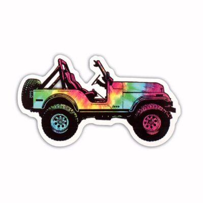 Jeep CJ Tie Dye Heavy Duty Vinyl Sticker