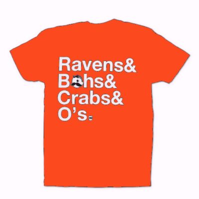 Ravens Bohs Crabs and Oh's Orange Short Sleeve T-Shirt