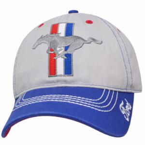 Ford Mustang Tribar Emblem Gray Cap Hat
